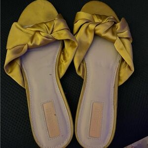 Forever 21 Yellow Satin Knotted Sandals